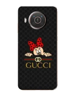 Чехол для Nokia X10 с картинкой «Минни Маус Gucci — черный»