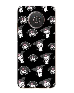 Чехол для Nokia X10 с картинкой «Черный паттерн Kuromi»