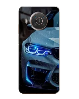 Чехол для Nokia X10 с картинкой «Взгляд BMW с синими фарами»