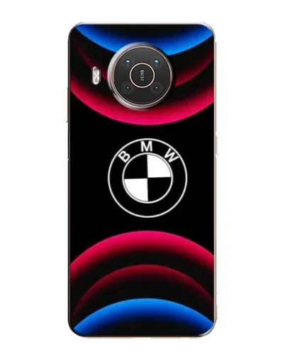 Чехол для Nokia X10 с картинкой «Логотип BMW и неоновые дуги»