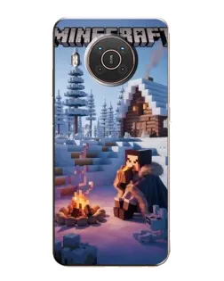 Чохол для Nokia X10 з картинкою «Зимовий Minecraft»