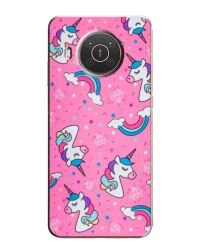 Чехол для Nokia X10 с картинкой «Unicorn паттерн розовый»
