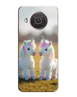 Чехол для Nokia X10 с картинкой «Пара единорогов»