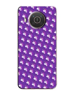Чехол для Nokia X10 с картинкой «Единороги на фиолетовом»