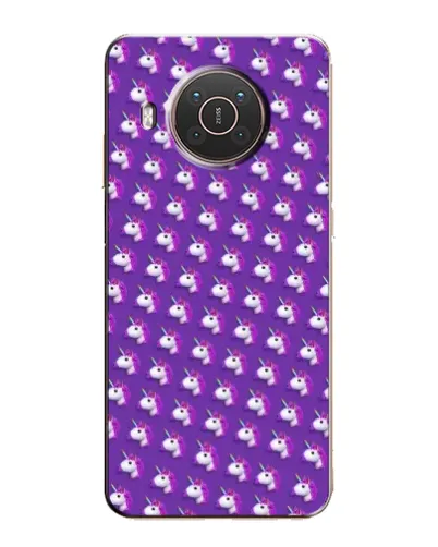 Чехол для Nokia X10 с картинкой «Единороги на фиолетовом»