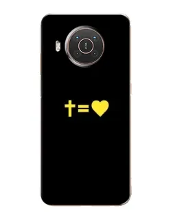 Чехол для Nokia X10 с картинкой «Сердце и Крест»