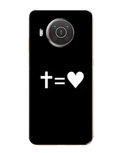Чехол для Nokia X10 с картинкой «Крест и Сердце»