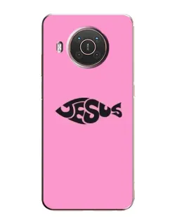 Чехол для Nokia X10 с картинкой «Розовый символ  Jesus»