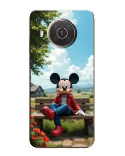 Чехол для Nokia X10 с картинкой «Микки на скамейке»
