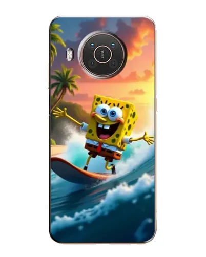 Чехол для Nokia X10 с картинкой «Губка Боб серфингист» Чехол для Nokia X10 с картинкой «Губка Боб серфингист»