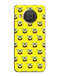 Чехол для Nokia X10 с картинкой «Паттерн Губка Боб»