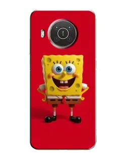 Чехол для Nokia X10 с картинкой «Спанч Боб на красном»