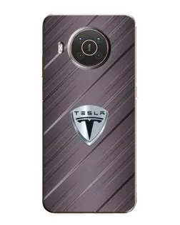 Чехол для Nokia X10 с картинкой «Металлическая текстура Tesla»