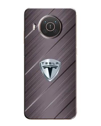 Чехол для Nokia X10 с картинкой «Металлическая текстура Tesla»