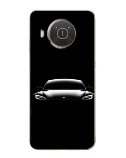 Чехол для Nokia X10 с картинкой «Фары Tesla Night»