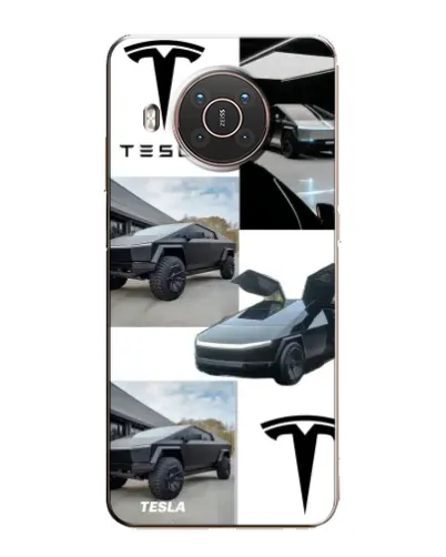 Чехол для Nokia X10 с картинкой «Коллаж Cybertruck Tesla»