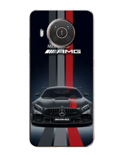 Чехол для Nokia X10 с картинкой «Mercedes — белый карбон»