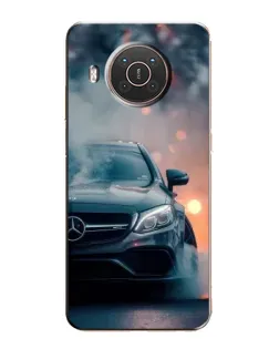 Чехол для Nokia X10 с картинкой «Mercedes — ночной город»