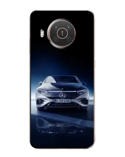 Чехол для Nokia X10 с картинкой «Ночной Mercedes EQ»