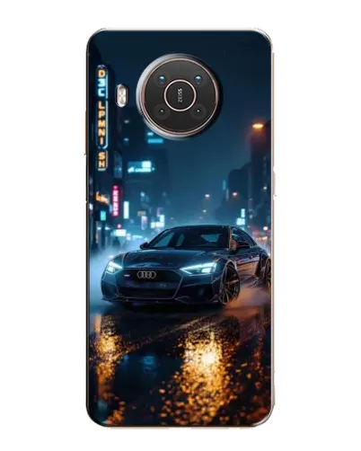 Чехол для Nokia X10 с картинкой «Ночной город и Audi»