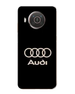 Чехол для Nokia X10 с картинкой «Audi — золотой логотип»