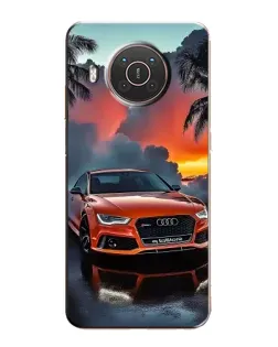 Чехол для Nokia X10 с картинкой «Audi — закат»
