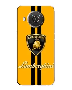 Чехол для Nokia X10 с картинкой «Lamborghini Stripe желтый» Чехол для Nokia X10 с картинкой «Lamborghini Stripe желтый»