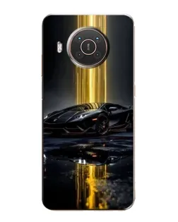 Чехол для Nokia X10 с картинкой «Ночной Lamborghini драйв»