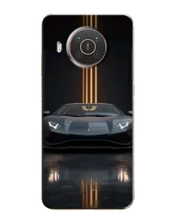 Чехол для Nokia X10 с картинкой «Lamborghini золотые линии»