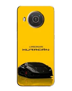 Чехол для Nokia X10 с картинкой «Lamborghini Huracan черный»