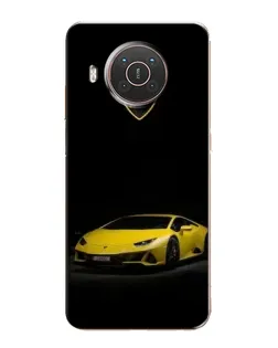 Чехол для Nokia X10 с картинкой «Lamborghini желтый акцент»
