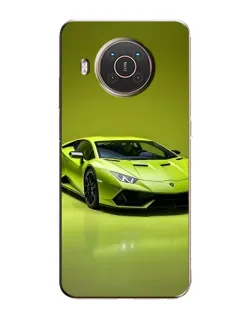 Чехол для Nokia X10 с картинкой «Салатовый Lamborghini Huracan»