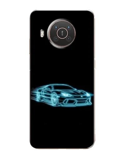 Чехол для Nokia X10 с картинкой «Неоновый контур Lamborghini»