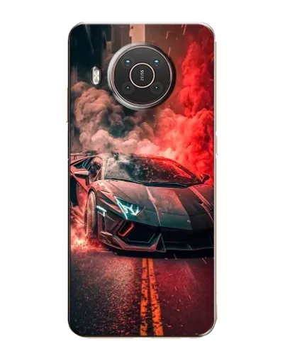 Чехол для Nokia X10 с картинкой «Lamborghini красный дым»