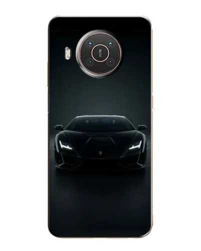 Чехол для Nokia X10 с картинкой «Черный Lamborghini Aventador»