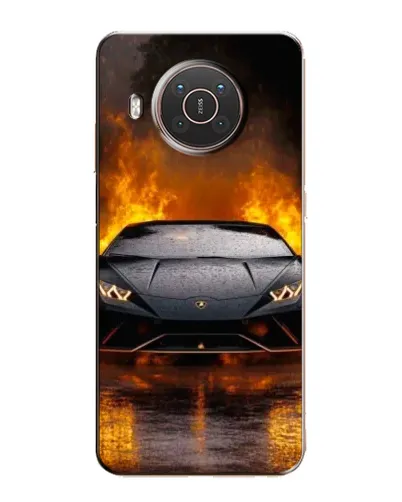 Чехол для Nokia X10 с картинкой «Lamborghini в огне»