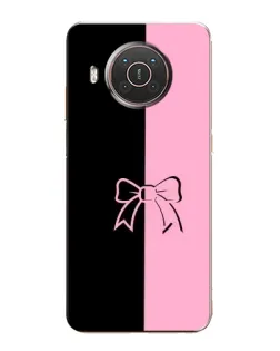 Чехол для Nokia X10 с картинкой «Половинки банта»