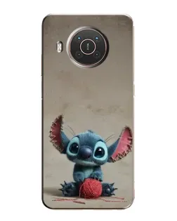Чехол для Nokia X10 с картинкой «Стич на коричневом фоне»