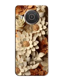 Чехол для Nokia X10 с картинкой «Бежевый флористический декор»