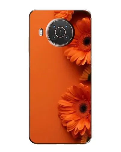 Чехол для Nokia X10 с картинкой «Оранжевые герберы»