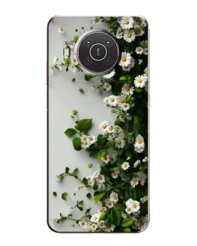 Чехол для Nokia X10 с картинкой «Ветка мелких белых цветов»