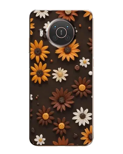 Чехол для Nokia X10 с картинкой «Узор из маленьких подсолнухов»