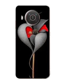 Чехол для Nokia X10 с картинкой «Серебряный фантазийный цветок»