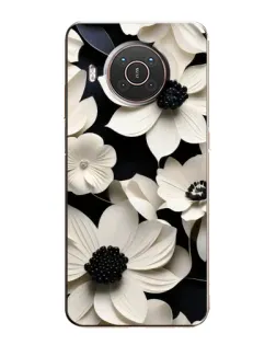 Чехол для Nokia X10 с картинкой «Объемные белые цветы»
