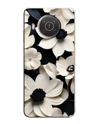 Чехол для Nokia X10 с картинкой «Объемные белые цветы»