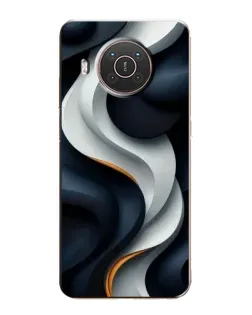 Чехол для Nokia X10 с картинкой «Объемные черно-белые ленты» Чехол для Nokia X10 с картинкой «Объемные черно-белые ленты»