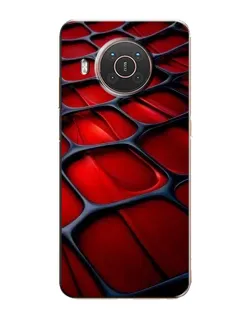 Чехол для Nokia X10 с картинкой «Красная глянцевая сетка»