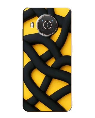 Чехол для Nokia X10 с картинкой «Черное желтое переплетение» Чехол для Nokia X10 с картинкой «Черное желтое переплетение»