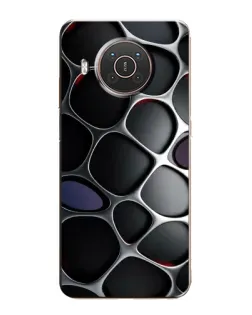 Чехол для Nokia X10 с картинкой «Объемная темная решетка»