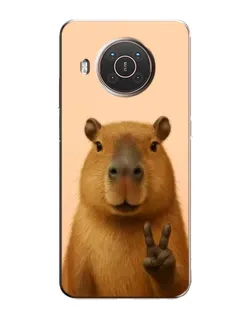 Чехол для Nokia X10 с картинкой «Капибара виктория»